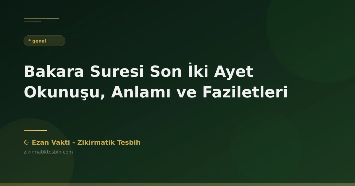 Bakara Suresi Son İki Ayet Okunuşu, Anlamı ve Faziletleri