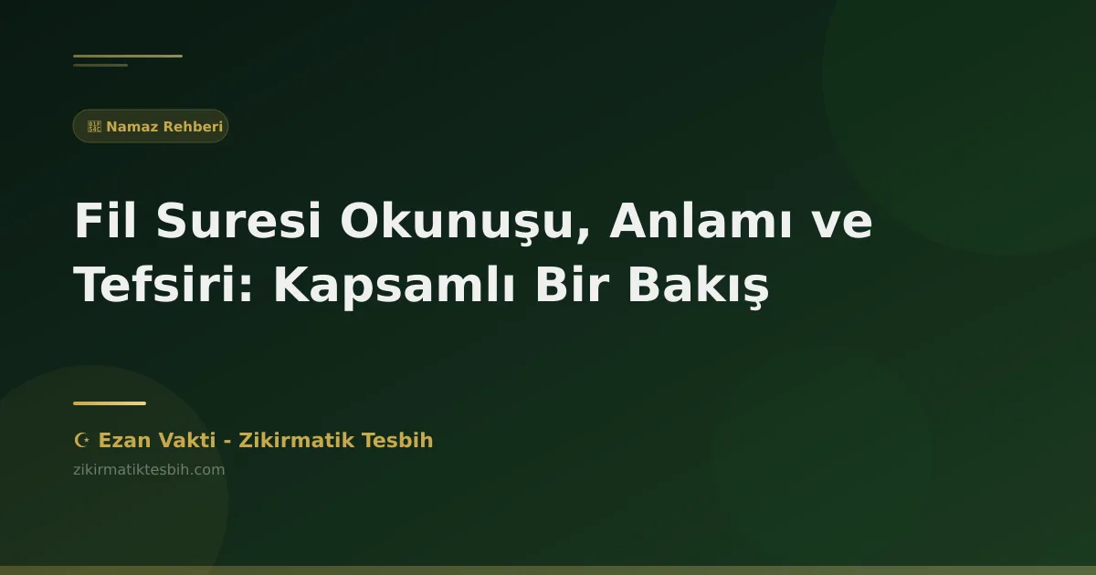 Fil Suresi Okunuşu, Anlamı ve Tefsiri: Kapsamlı Bir Bakış