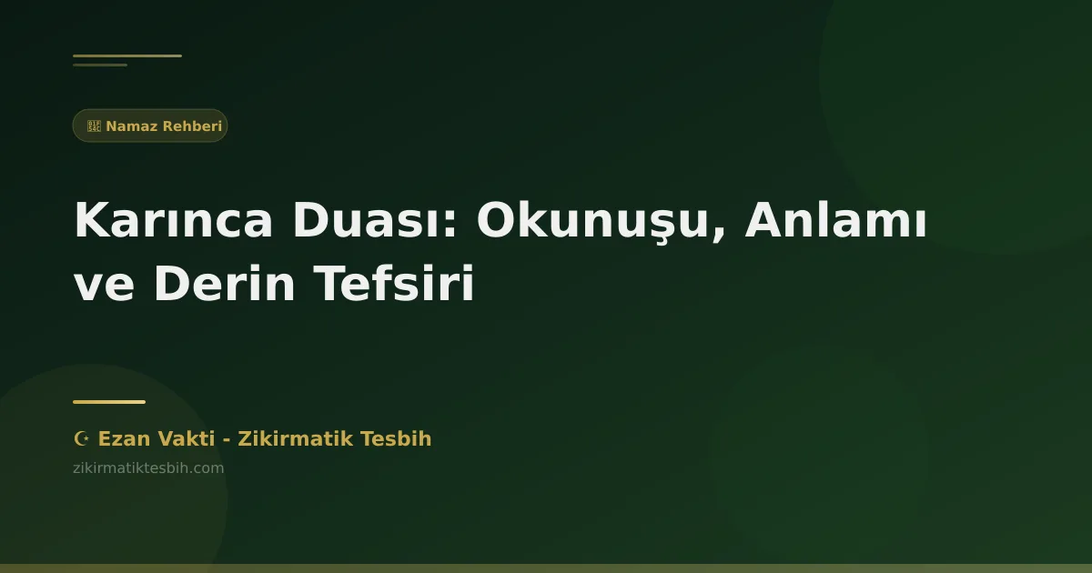 Karınca Duası: Okunuşu, Anlamı ve Derin Tefsiri