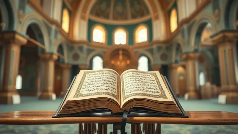 Ahzab Suresi okunuşu anlamı ve fazileti konulu huzurlu cami iç mekanı