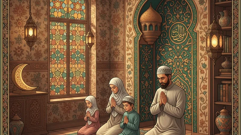 cami içinde akşam namazı