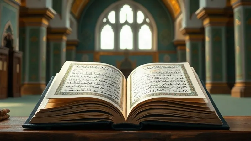 Al-i İmran Suresi okunuşu anlamı ve fazileti için cami ve Kur-an görseli