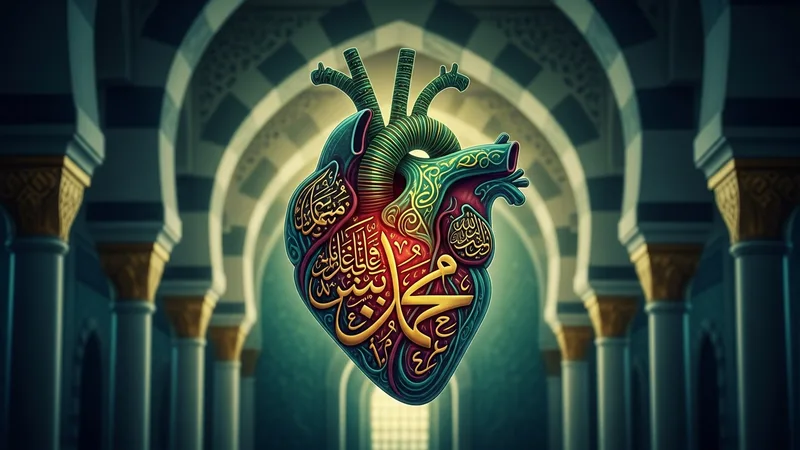 Kabe'de secde eden müslümanlar, İslam sanatı detayları