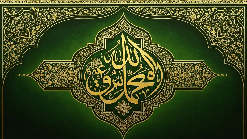 Ayetel Kürsi'nin Osmanlıca hat sanatıyla yazılmış bir levhası, altın varaklı, yeşil zemin üzerine