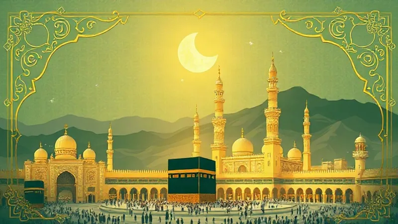 Beled Suresi okunuşu anlamı ve tefsiri için Kabe ve Mekke manzarası