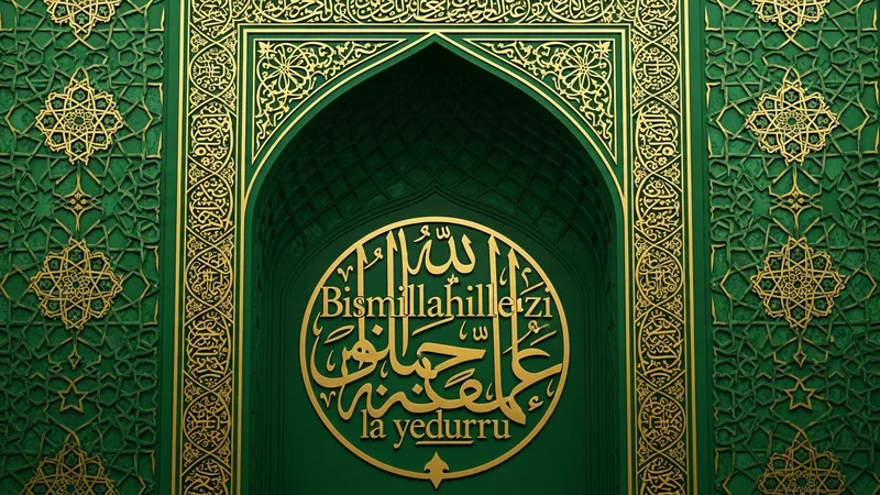 Bismillahillezi la yedurru duası yazılı levha