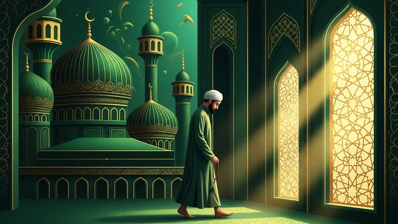 Cenazeye giderken dua eden bir Müslüman'ın görseli