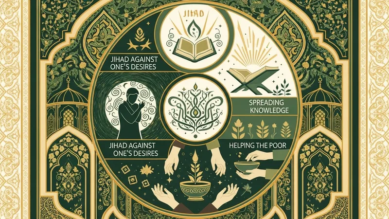 İslam'da cihadın farklı türlerini gösteren bir görsel