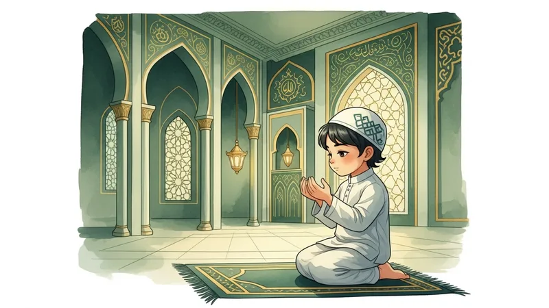 Namaz kılan çocuk çizimi, minyatür sanatıyla