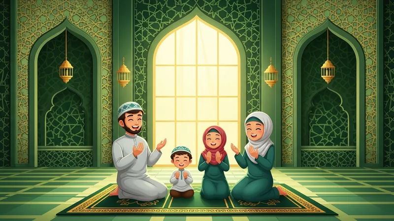 Ailece namaz kılarken mutlu bir tablo