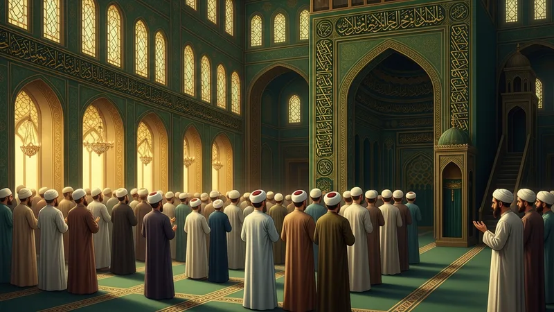 Cuma namazı sonrası dua eden insanlar