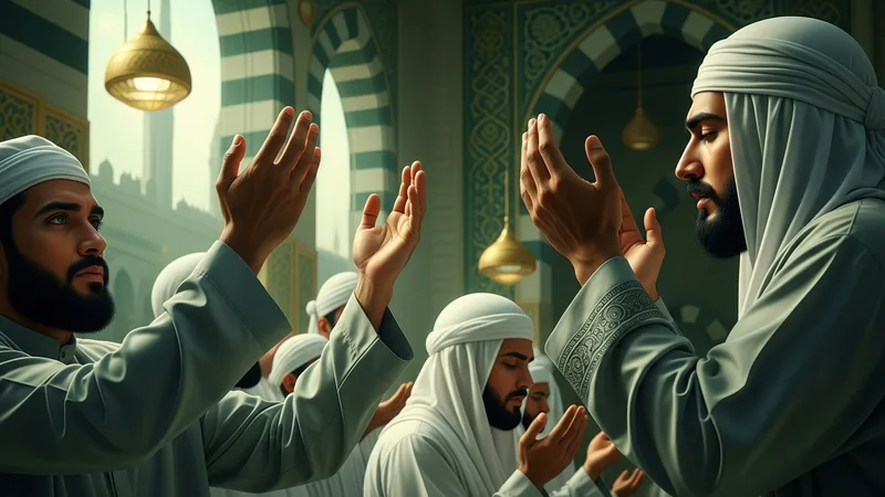 Cuma namazı sonrası dua eden müminler