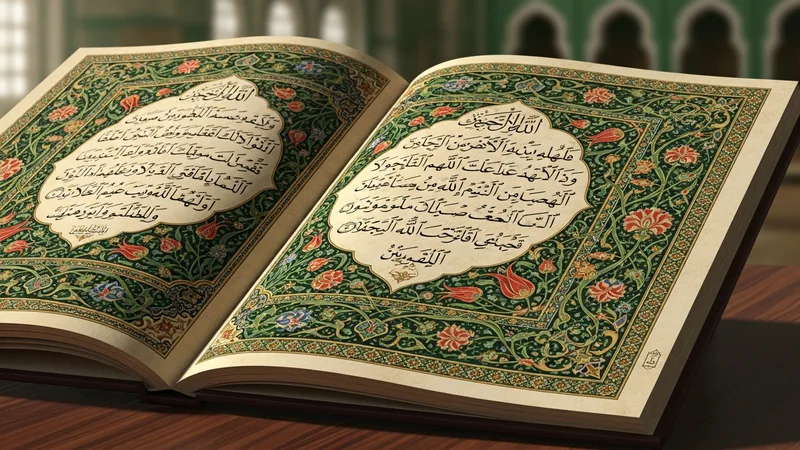 Cuma Suresi mushaf üzerinde altın işlemeli detaylı görseli