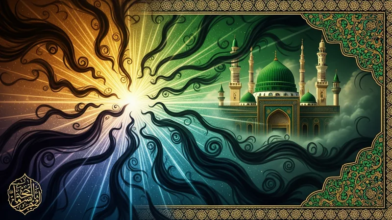 Felak Suresi'nin İslam sanatıyla tasvir edilmiş bir görseli