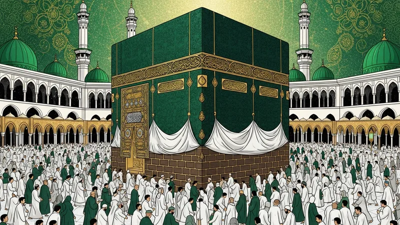 Kabe'nin İslam sanatıyla resmedilmiş bir görseli