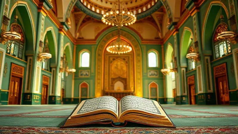 Hucurat Suresi okunuşu anlamı ve fazileti için huzurlu cami iç mekânı