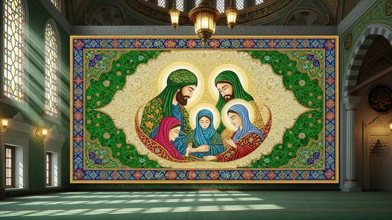 Hz. Muhammed'in ailesi ve çocukları ile ilgili İslamî bir görsel