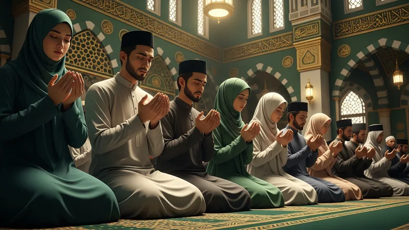 Namaz kılan bir cemaat