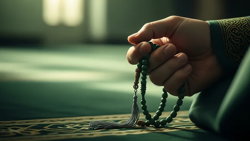 Namaz tesbihi çeken bir el