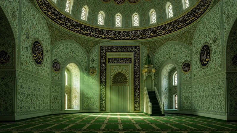 İnşirah Suresi'nin manevi atmosferini yansıtan bir cami görseli
