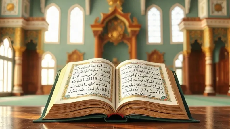 itikat nedir sorusunu anlatan cami ve kitap temalı illüstrasyon
