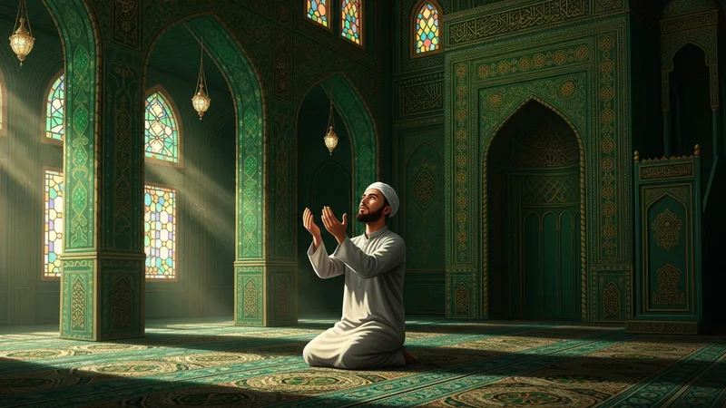 Kadir Gecesi'nde ellerini açmış dua eden bir müslüman