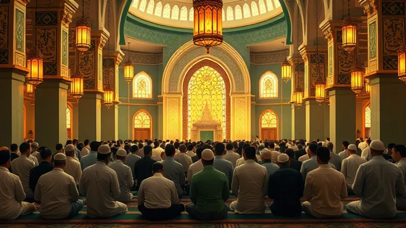 Ramazan ayında Kadir Gecesi arayışı ve dua eden insanlar