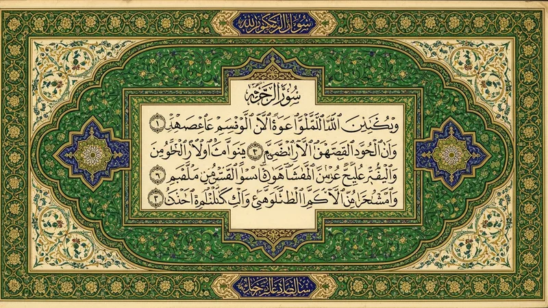 Kadir Suresi'nin okunması ve anlamı üzerine İslam sanatıyla işlenmiş bir görsel
