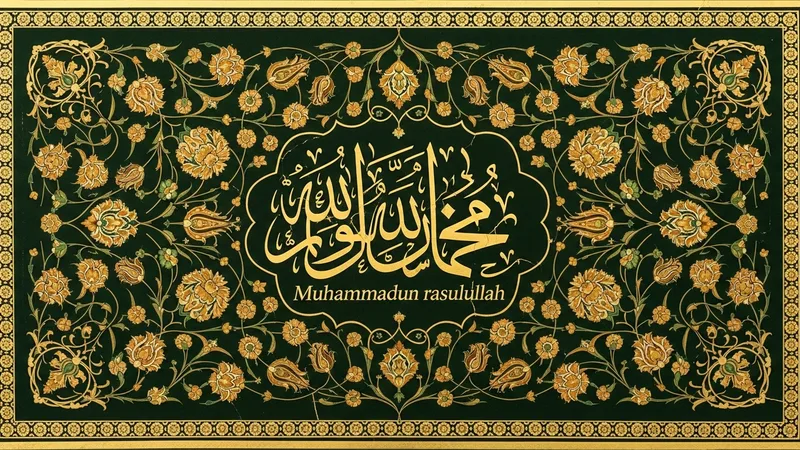 Kelime-i Tevhid yazılı levha, altın rengi