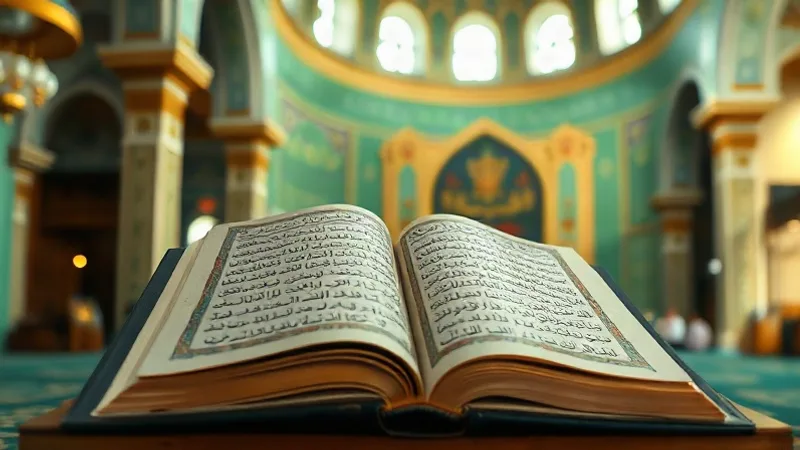 Kur'an-ı Kerim'in temel özellikleri ile ilgili sade anlatım ve Mushaf görseli