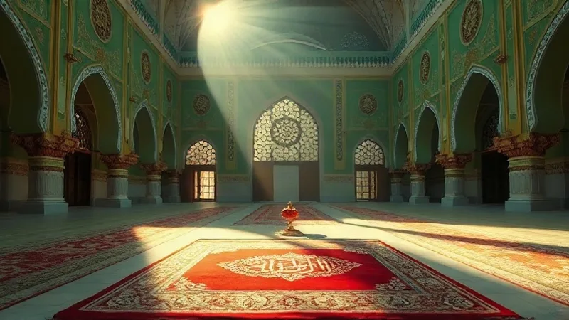 Kuşluk duha namazı vaktinde seccadede dua eden kişi