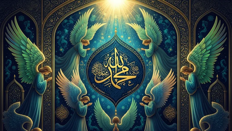 hat sanatı ile yazılmış Lev Enzelna duası ve etrafında melek figürleri