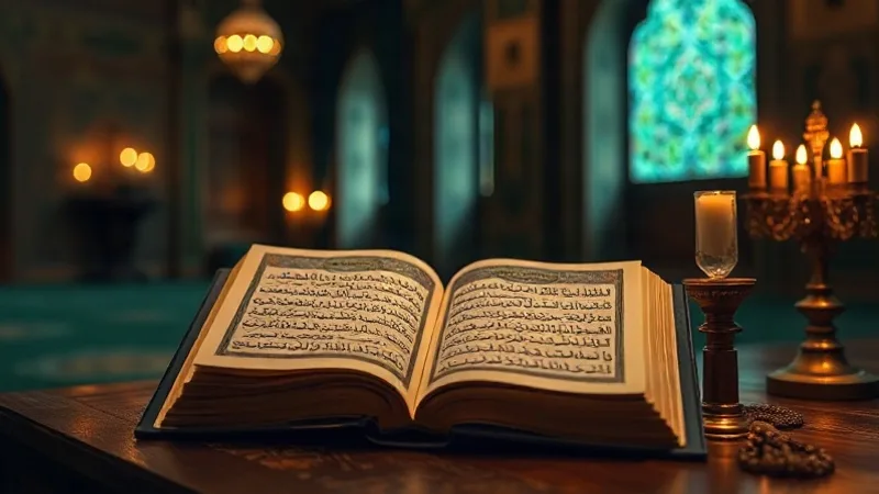 Gece karanlığında cami silüeti ile Leyl Suresi tefsiri teması