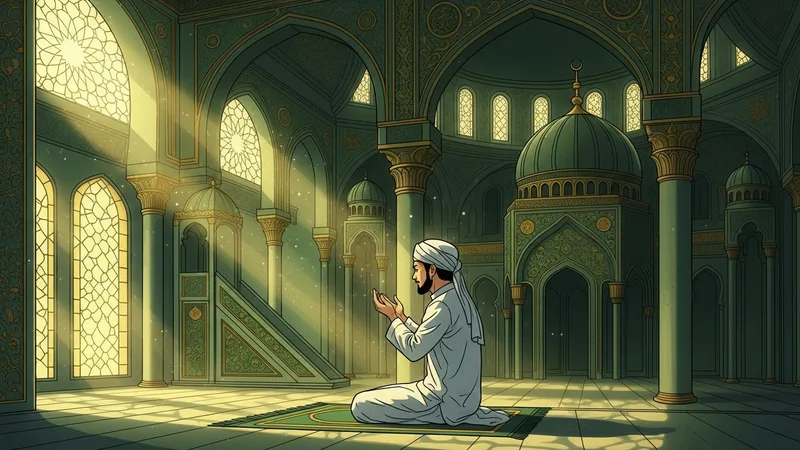 Namaz kılan bir mümin, Maun Suresi'nin anlamını düşünürken