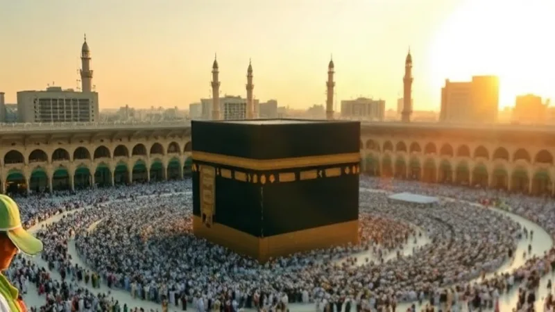 Mekke nin fethi sırasında Kabe ve Müslüman ordunun barışçıl girişi tasviri