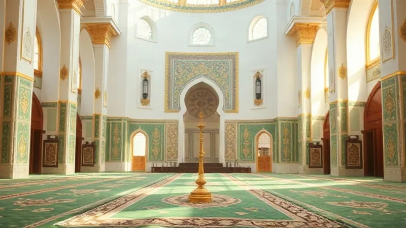 mekke nin fethi namazı ve şükür secdesi için cami içi sakin atmosfer
