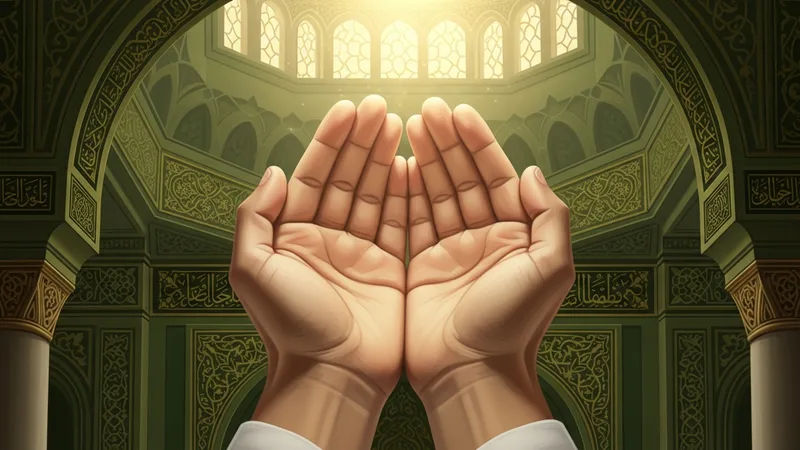 İslam sanatıyla bezenmiş bir cami iç mekanı, kandiller ve hat sanatı detayları