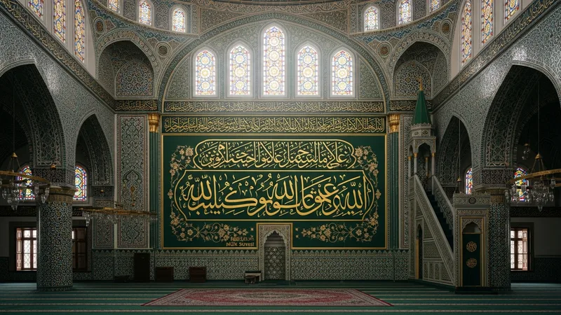 Osmanlı dönemine ait Mülk Suresi yazılı bir levha