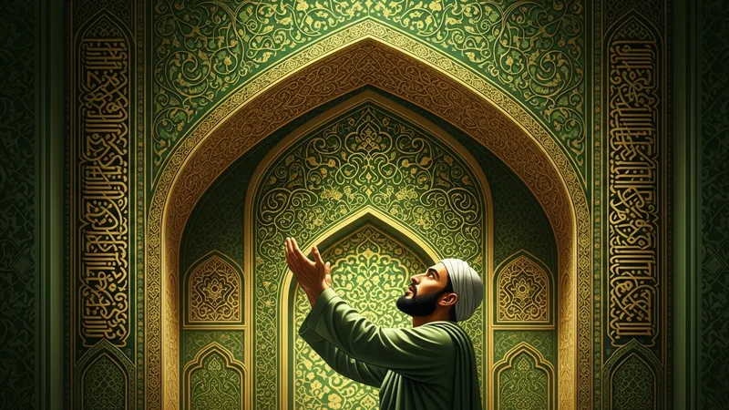 elleriyle dua eden müslüman islamic art style