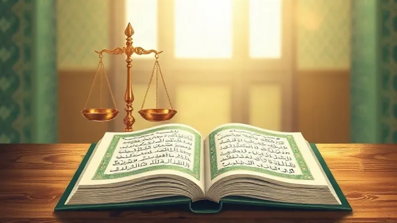 Mutaffifin Suresi okunuşu anlamı ve fazileti için terazi ve Kur'an temalı illüstrasyon