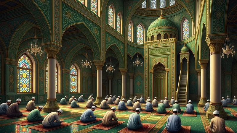 Namaz kılan müslümanların görseli, Islamic art style