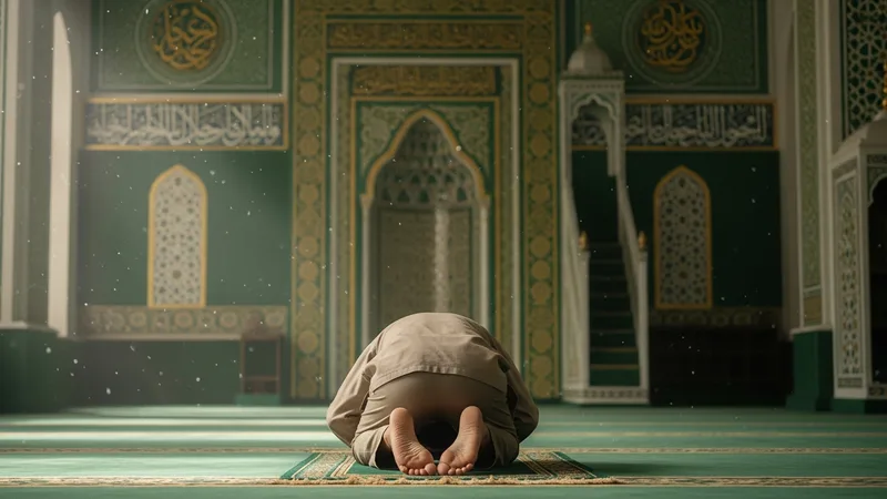 Namaz kılan bir Müslüman'ın huzurlu hali