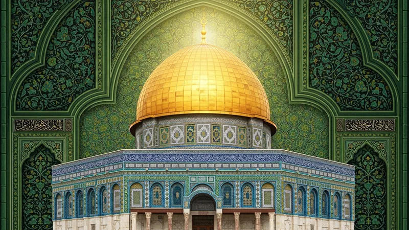 Mescid-i Aksa'nın altın kubbesi, manevi bir atmosferde