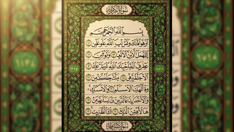 Nas Suresi mushaf üzerinde açık şekilde duruyor, altın işlemeli detaylar