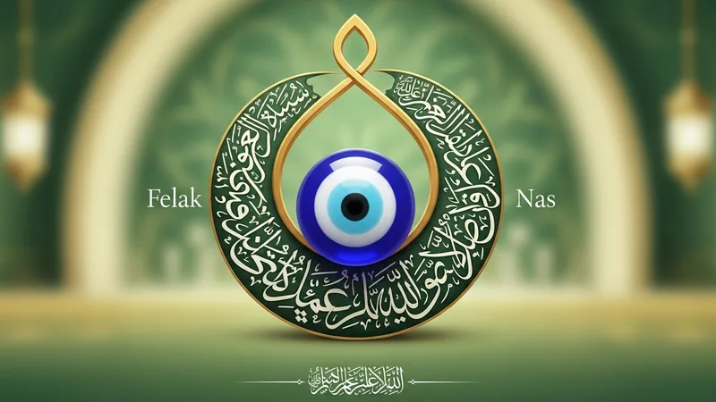 Nazar boncuğu ve nazar duası yazılı bir tablo görseli