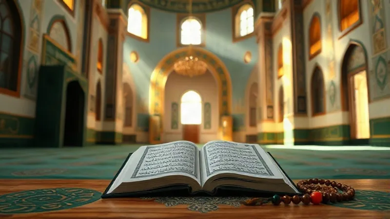 Naziat Suresi okunuşu anlamı ve fazileti için sade cami iç mekânı ve ışık