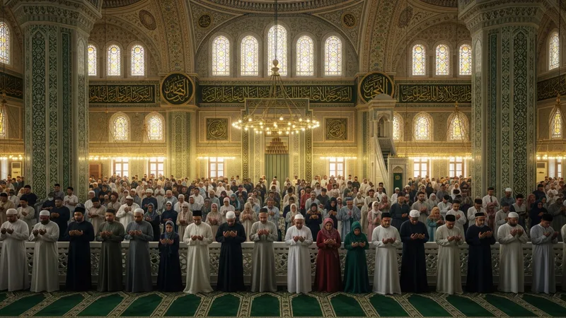 Namaz kılan bir cemaat