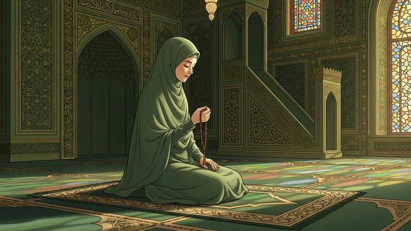 Namaz tesbihatı yapan bir müslüman