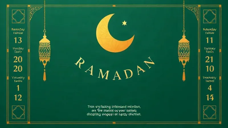 Ramazan ve nafile oruç niyet farkını gösteren takvim