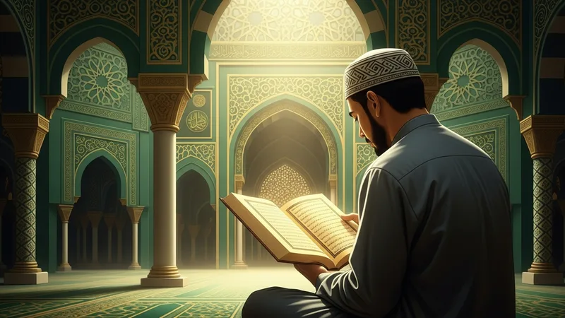 Ramazan ayında Kur'an okuyan bir müslüman